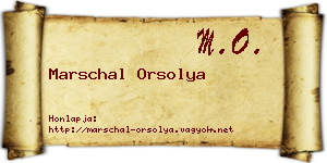 Marschal Orsolya névjegykártya